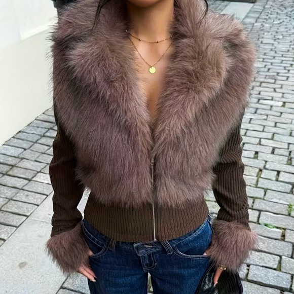 NWOT Faux Fur Streetwear Jacket - Picture 13 of 13